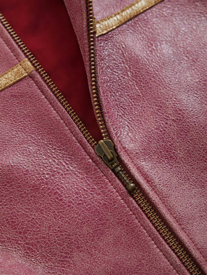 crackle leather jacket