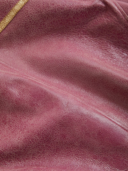 crackle leather jacket