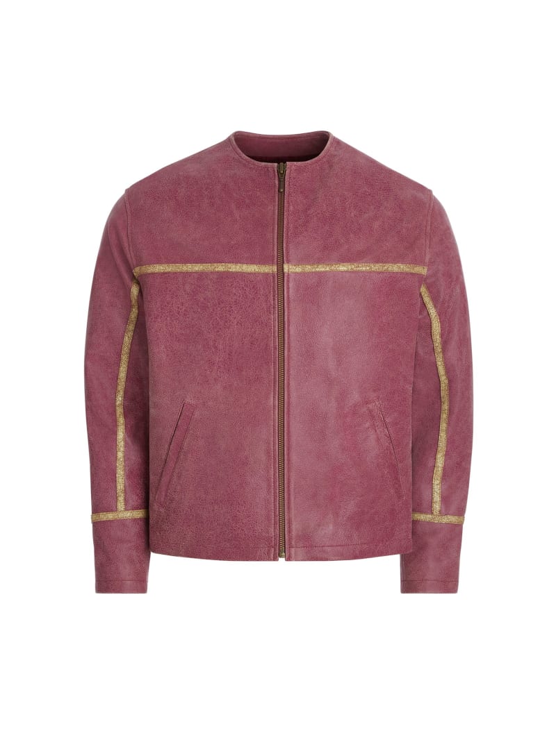crackle leather jacket