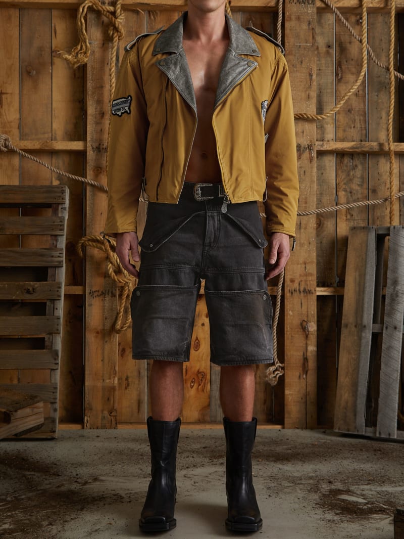 nylon moto jacket
