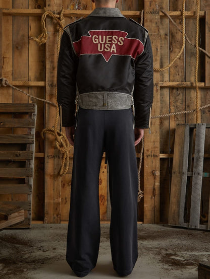 nylon moto jacket