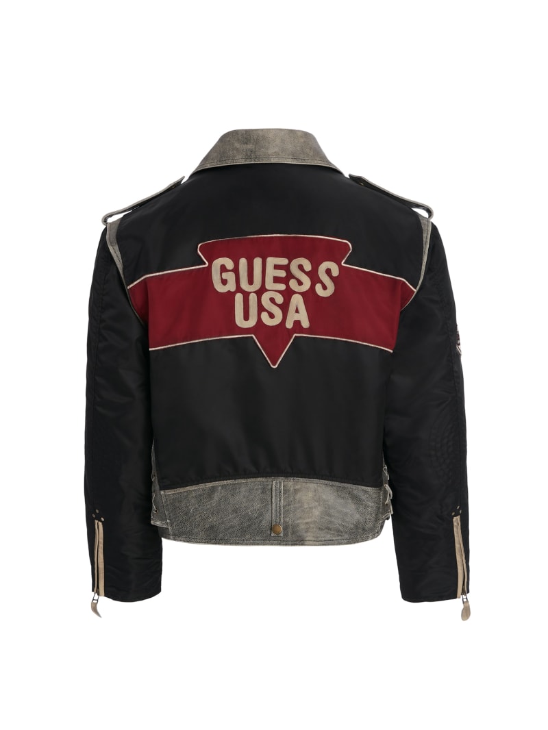 nylon moto jacket