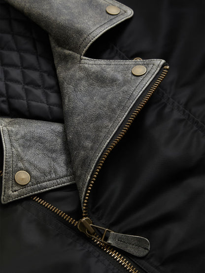 nylon moto jacket
