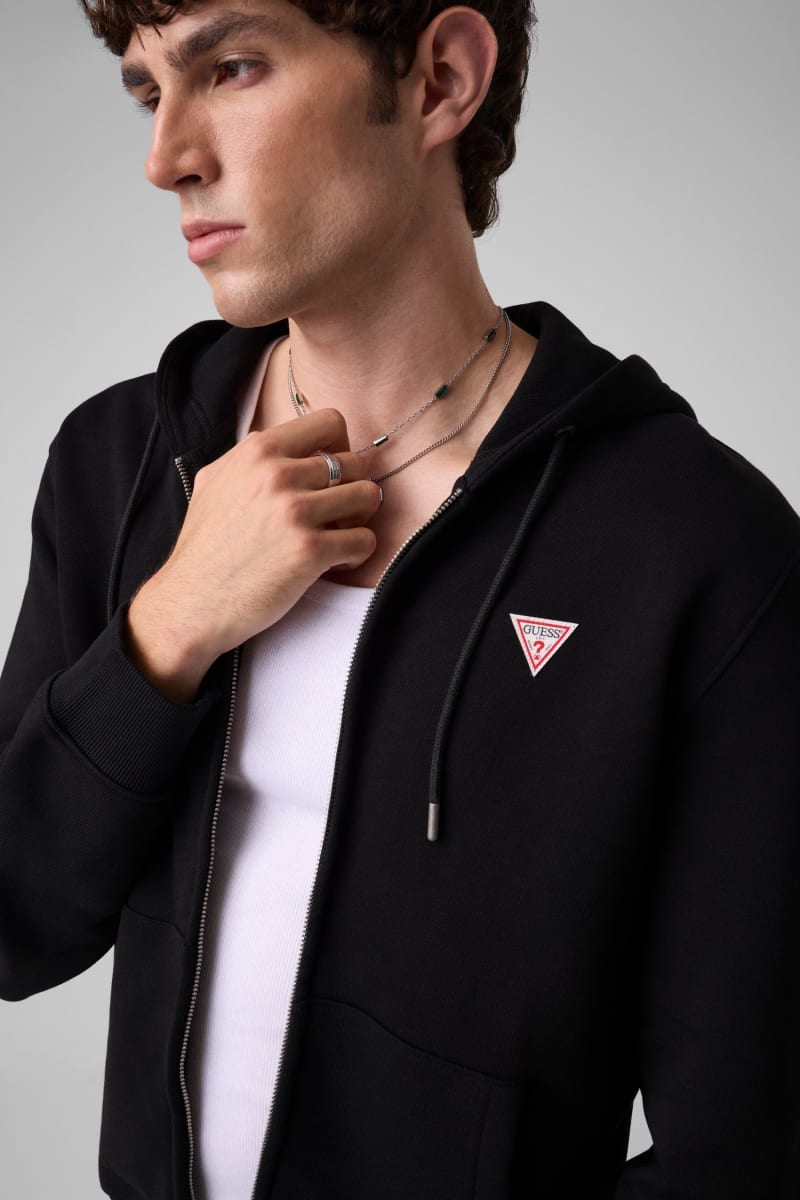 Slim Mini Patch Zip-Up Hoodie