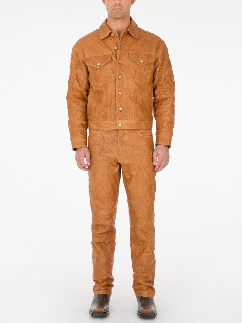 crinkle leather pant