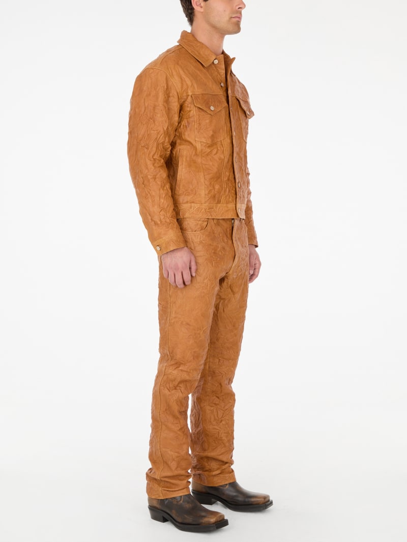 crinkle leather pant