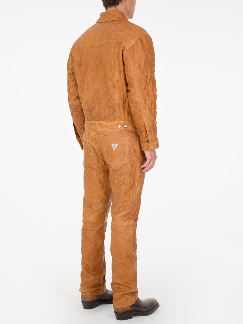 crinkle leather pant