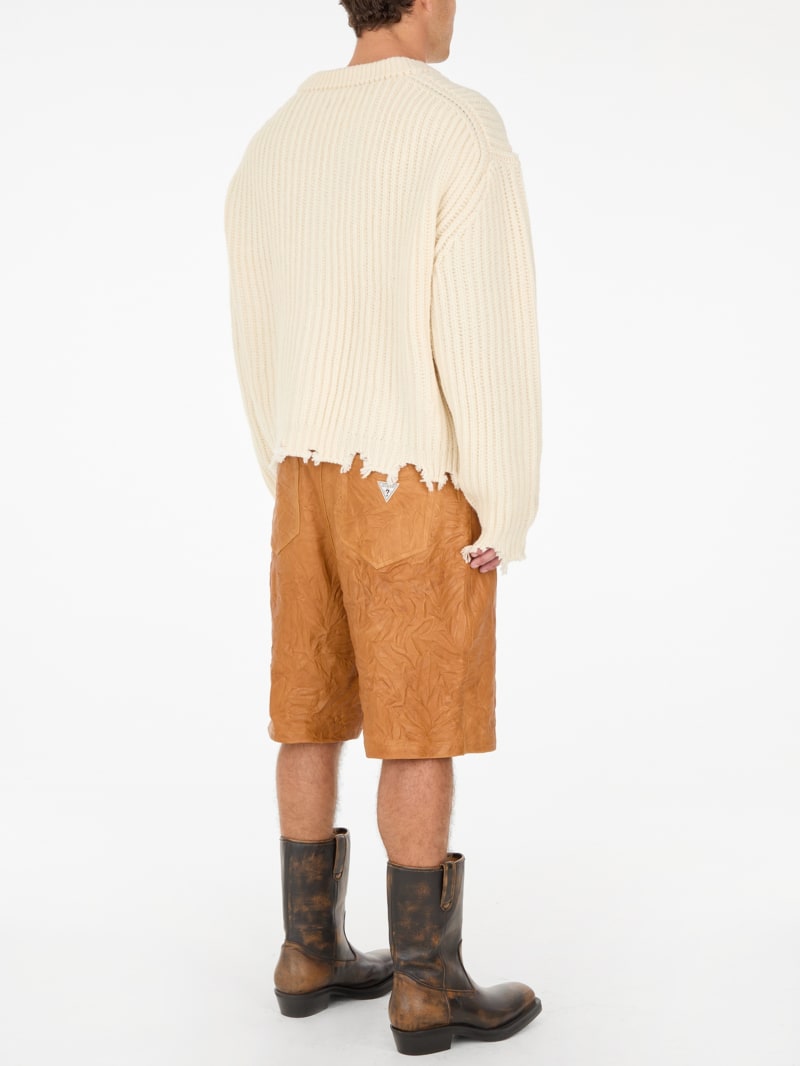 crinkle leather short