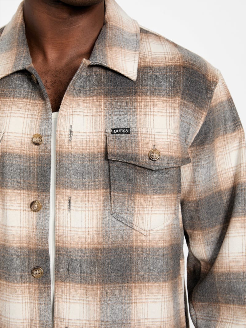 Eco Checkered Wool-Blend Overshirt