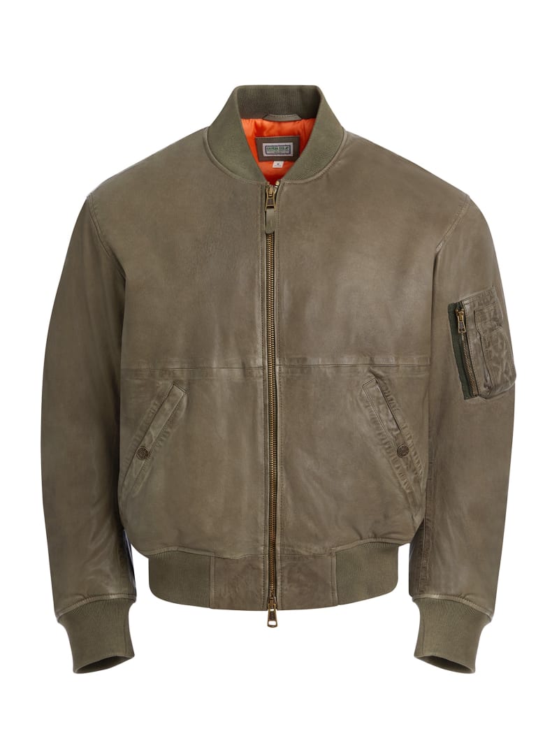 cropped leather flight jacket
