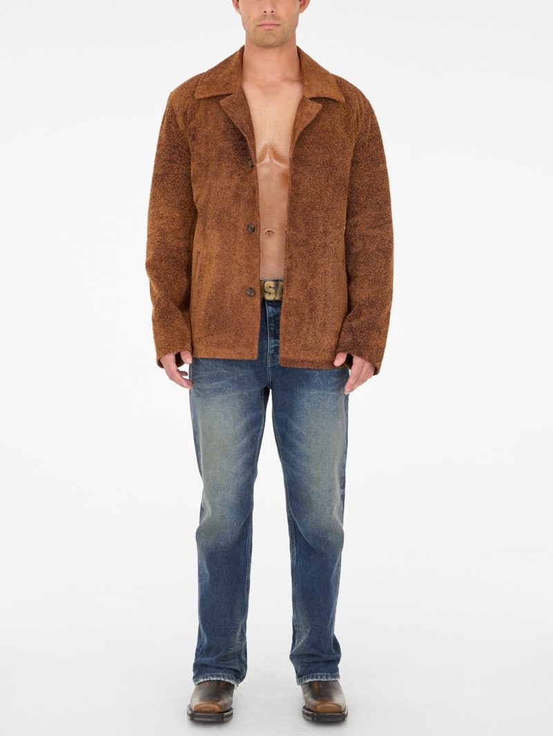 peeling leather coat
