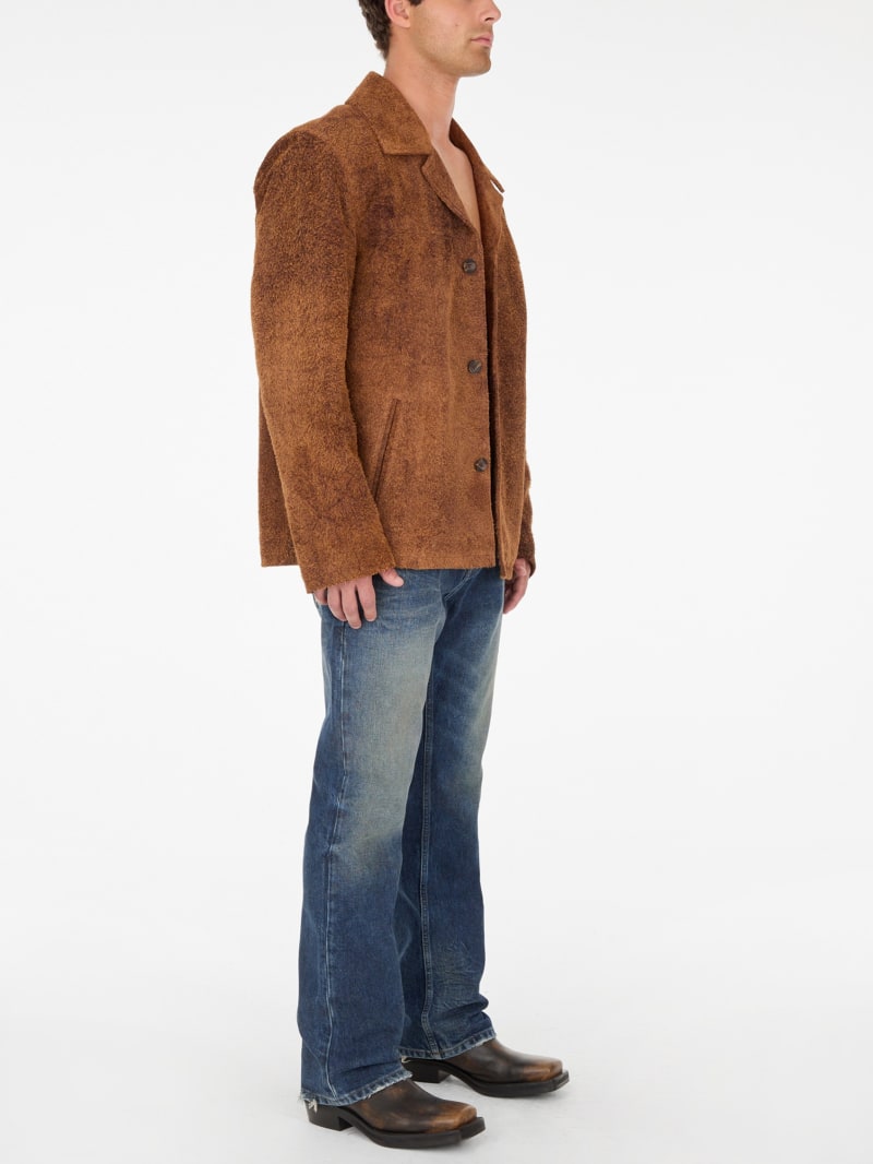 peeling leather coat
