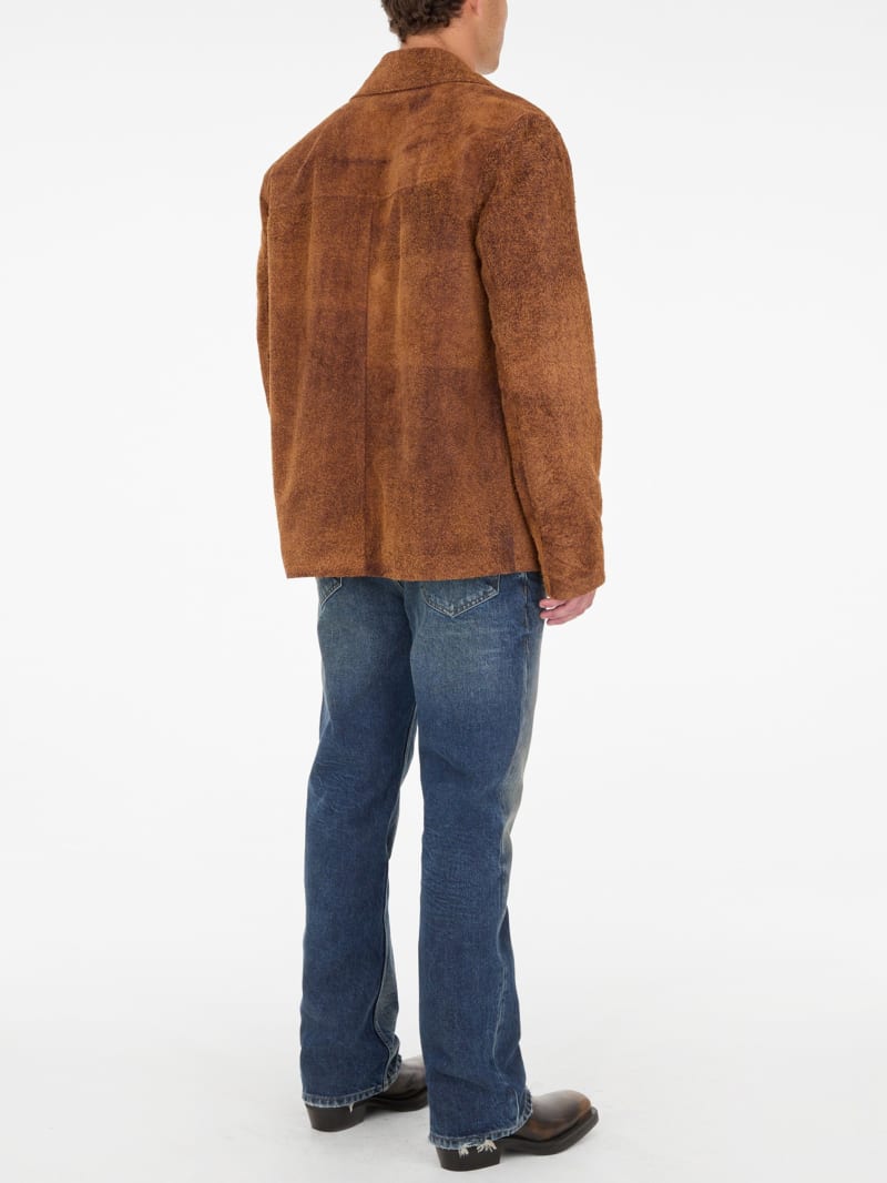 peeling leather coat