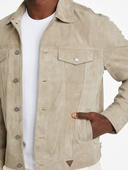 Suede Goat Leather Trucker Jacket