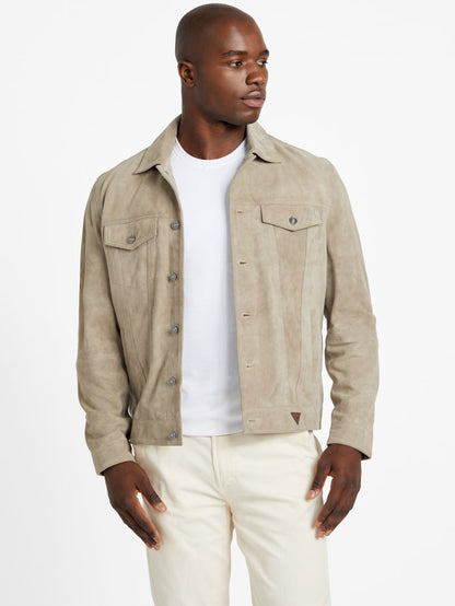 Suede Goat Leather Trucker Jacket