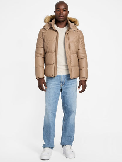 Eco Faux-Leather Puffer Jacket