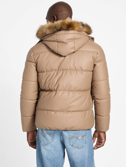 Eco Faux-Leather Puffer Jacket