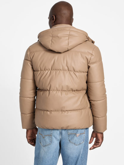 Eco Faux-Leather Puffer Jacket