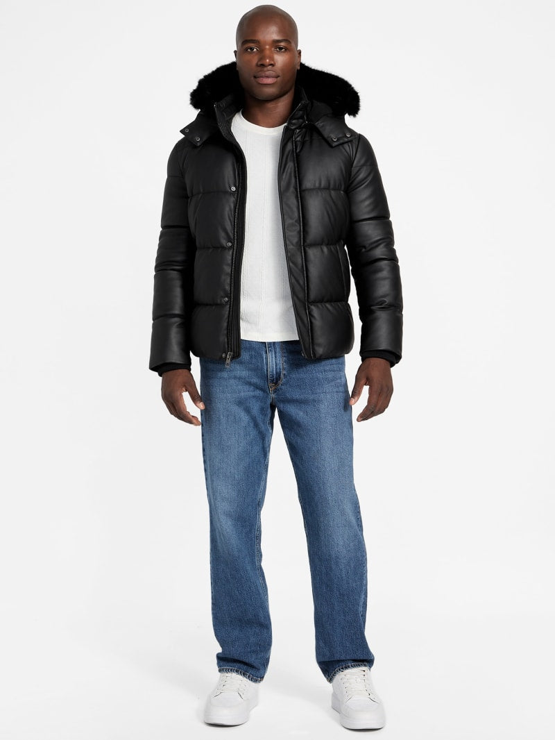 Eco Faux-Leather Puffer Jacket