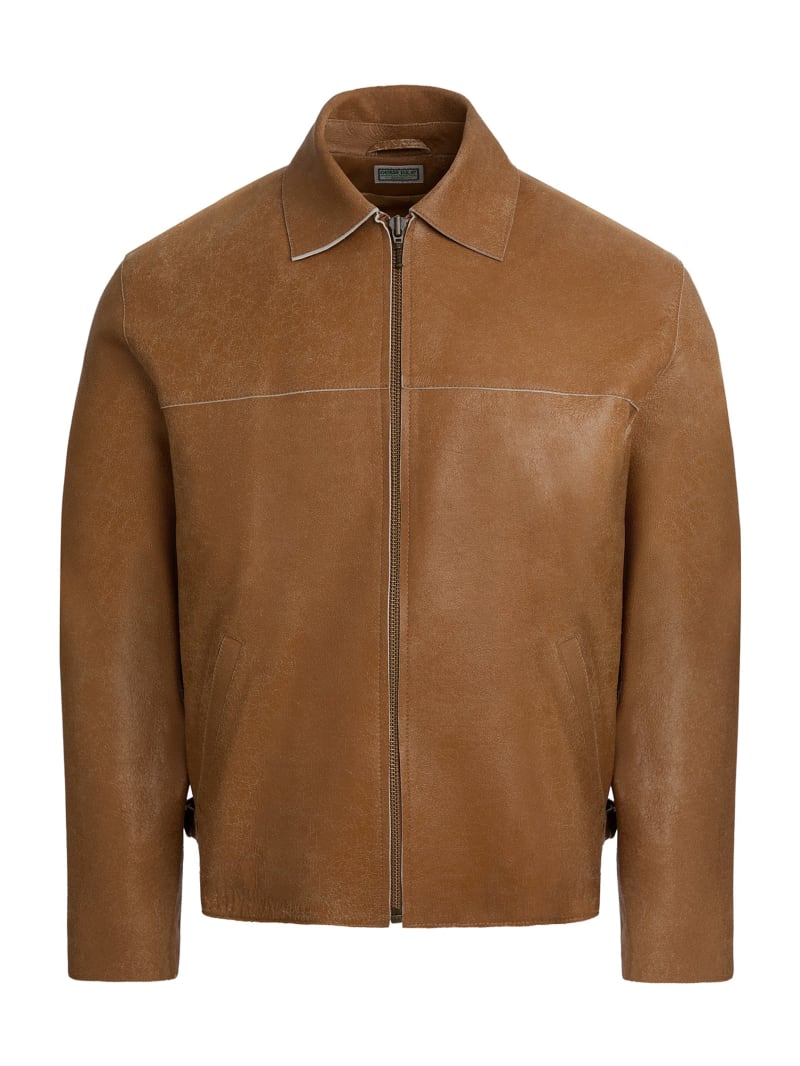 crackled leather jacket