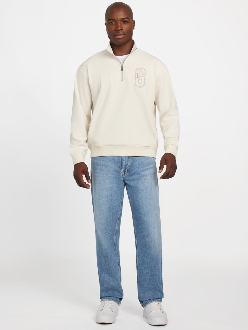 Eco Harris Twill Zip Mock Neck Sweater