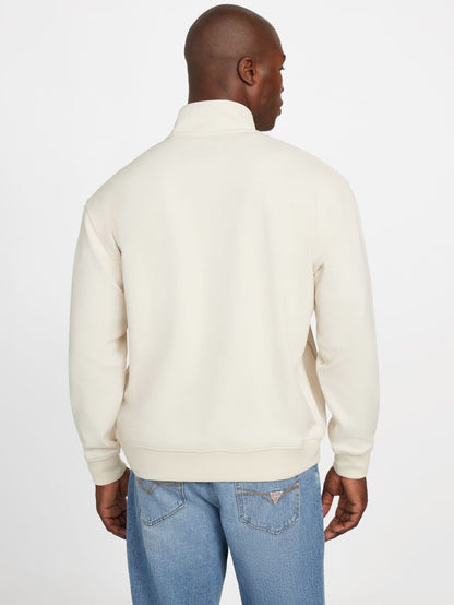 Eco Harris Twill Zip Mock Neck Sweater