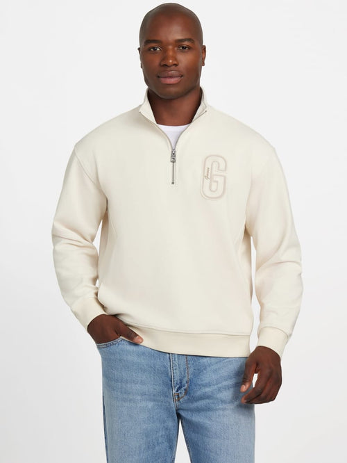 Eco Harris Twill Zip Mock Neck Sweater