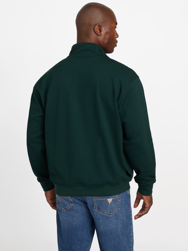Eco Harris Twill Zip Mock Neck Sweater