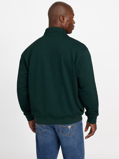 Eco Harris Twill Zip Mock Neck Sweater