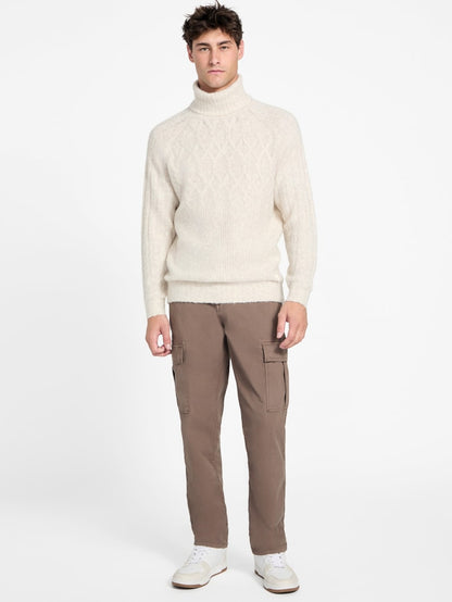 Eco Jemmy Turtleneck Mixed-Stitch Sweater