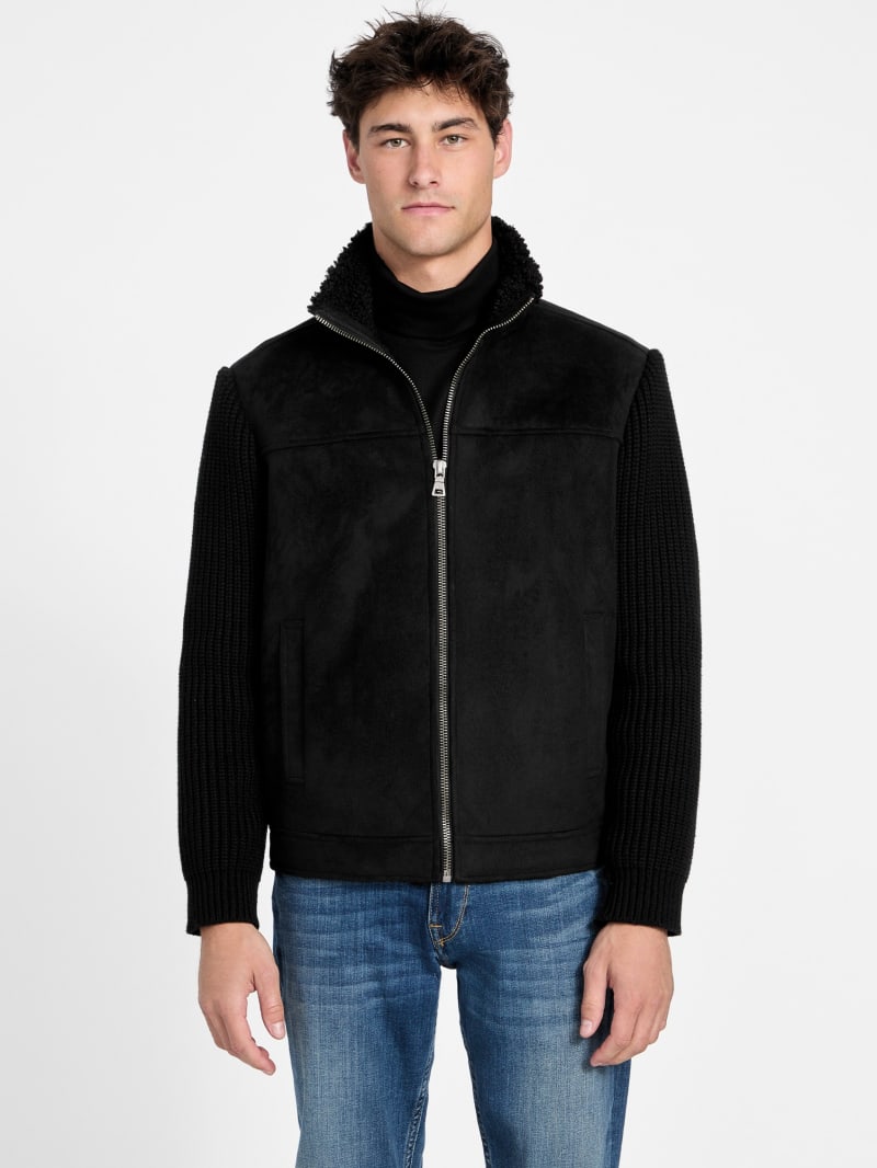 River Faux- Suede Knit Jacket