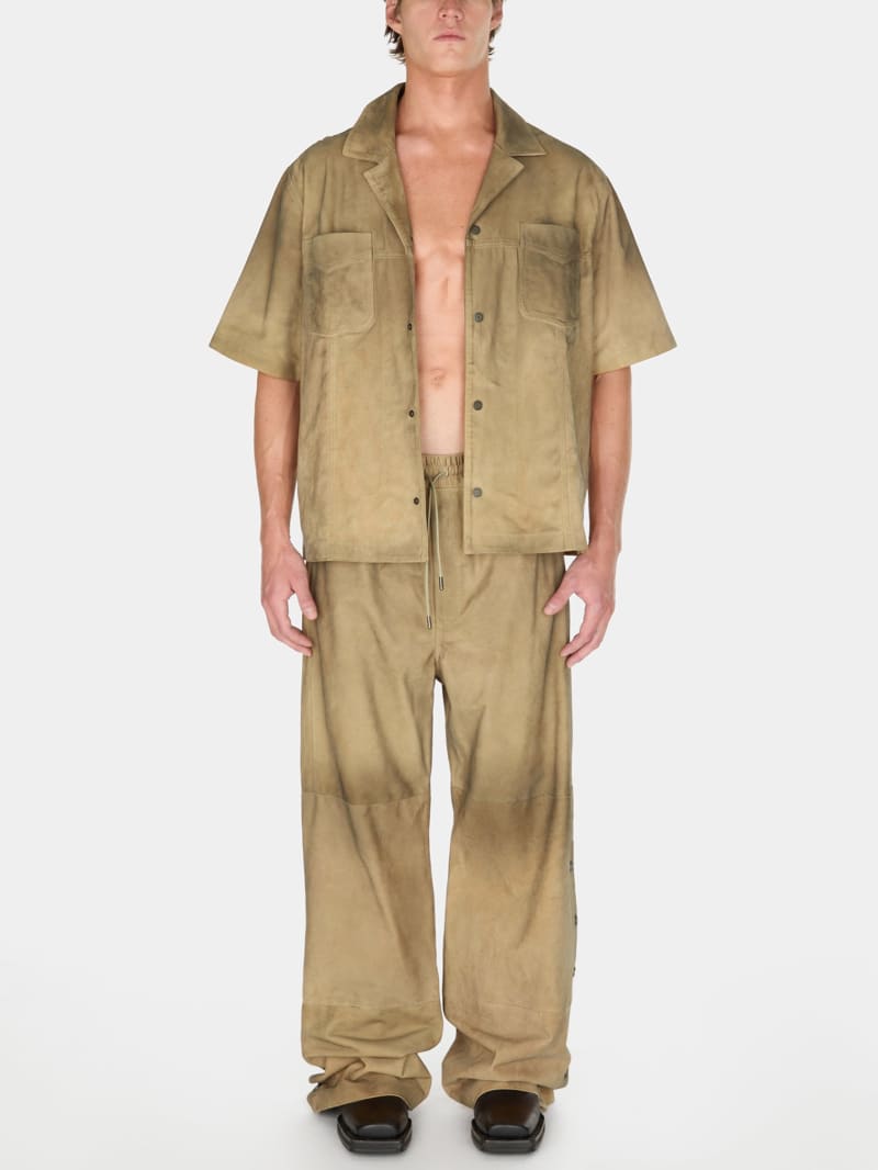 suede snap-button relaxed pant