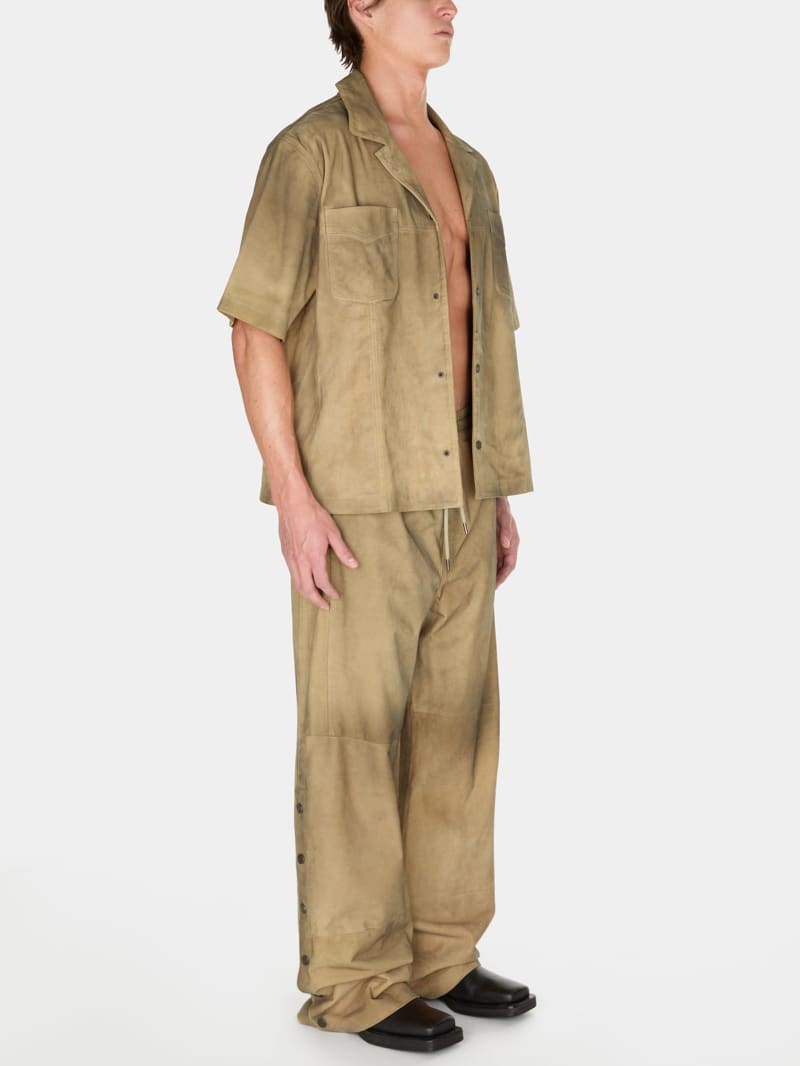 suede snap-button relaxed pant