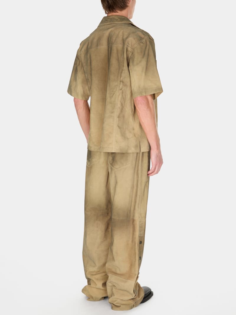 suede snap-button relaxed pant