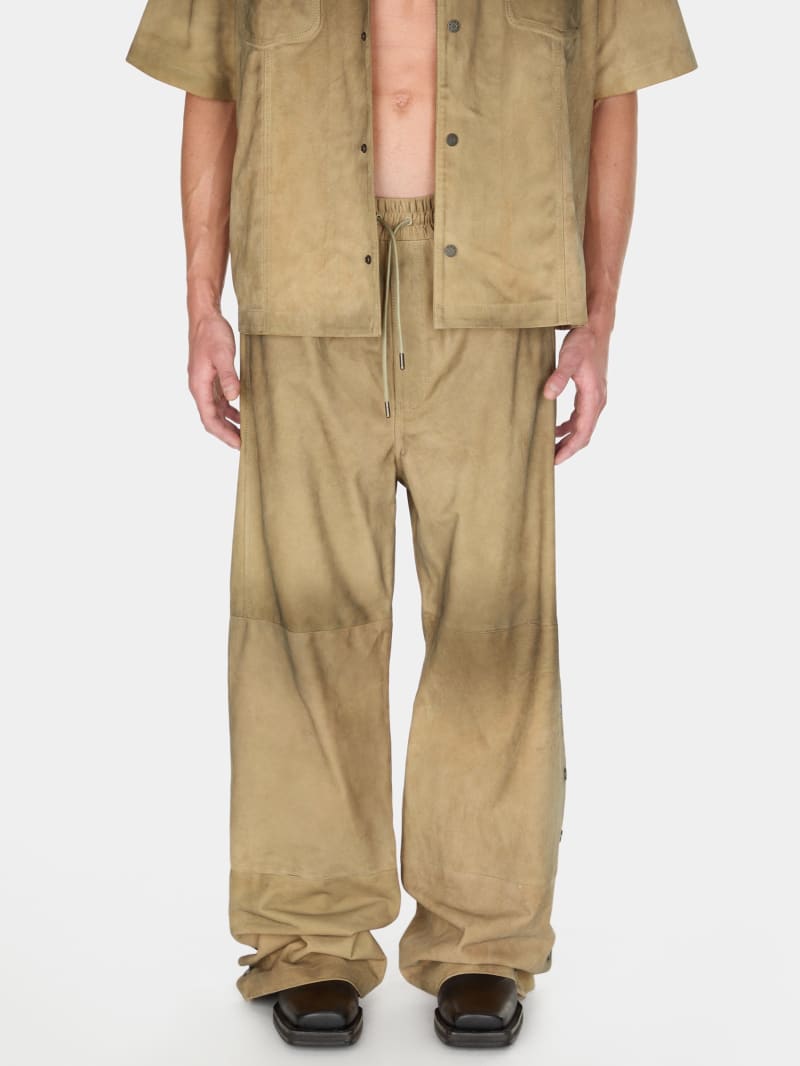 suede snap-button relaxed pant