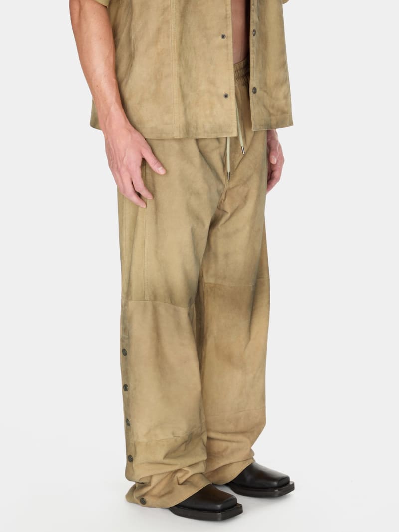 suede snap-button relaxed pant