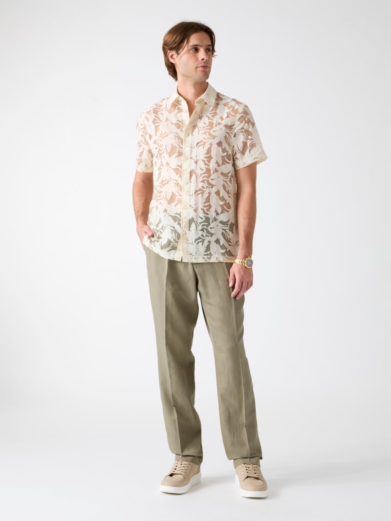Floral Devore Burnout Shirt