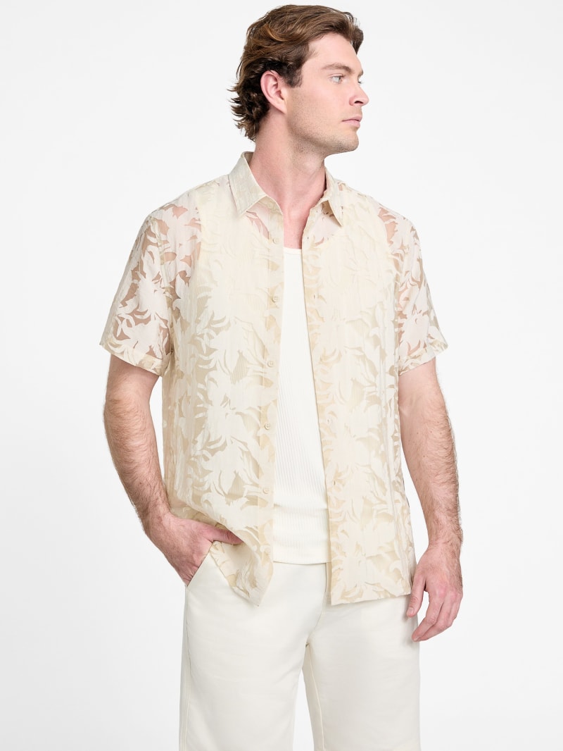 Floral Devore Burnout Shirt