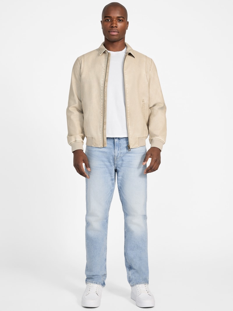 Faux-Leather Aviator Jacket