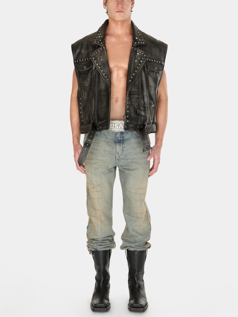 studded leather vest