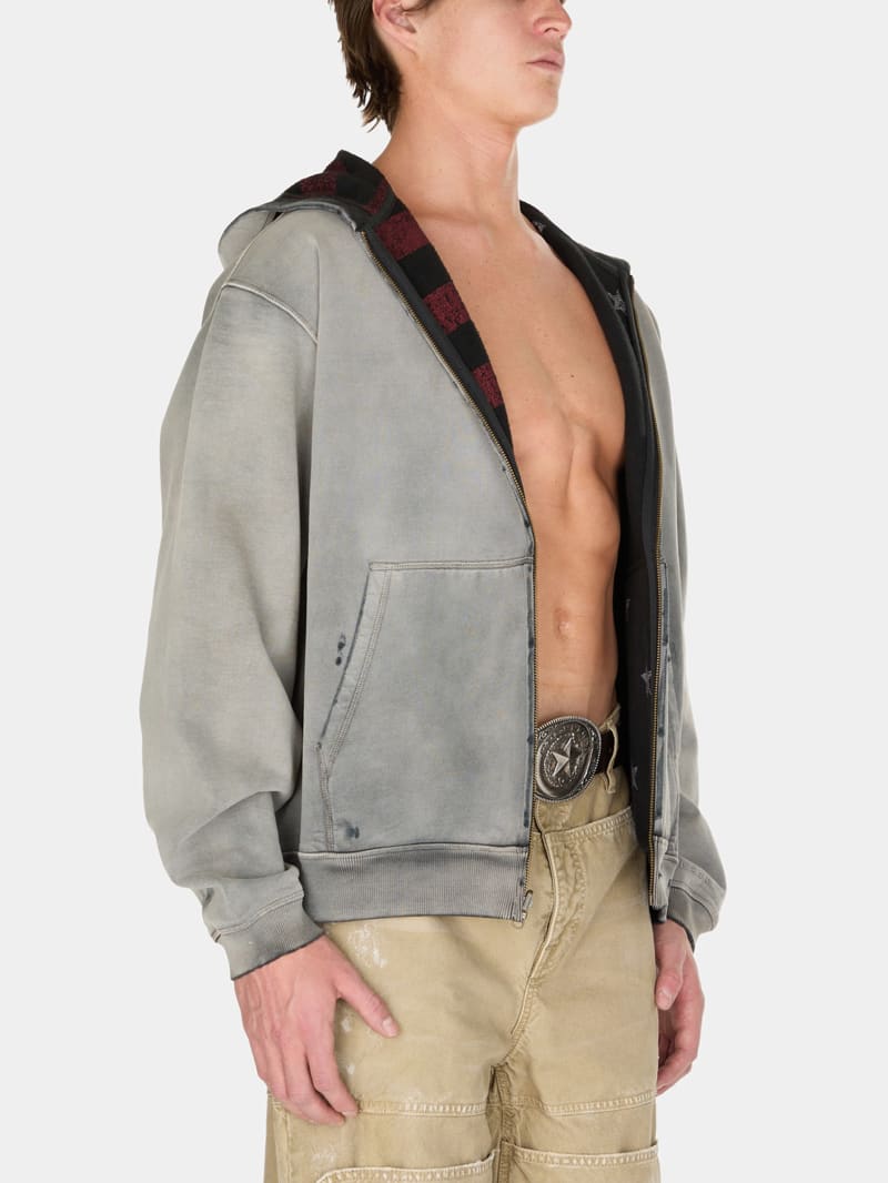 vintage washed reversible sweatshirt