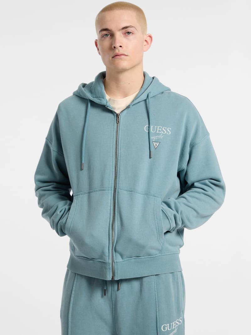 GUESS Originals Garment Dyed Zip-Up Hoodie