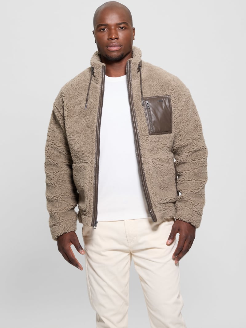 Faux-Sherpa Full-Zip Jacket