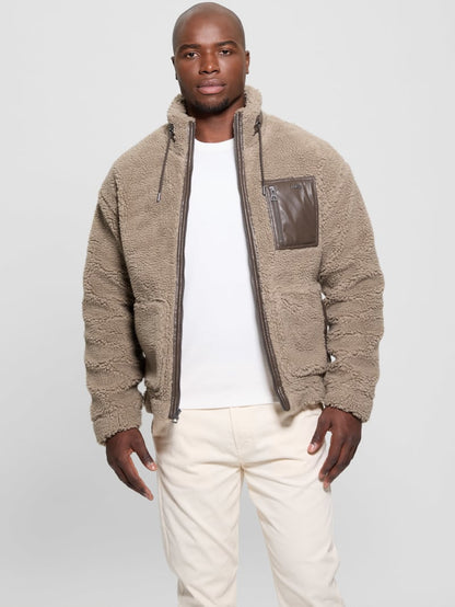 Faux-Sherpa Full-Zip Jacket