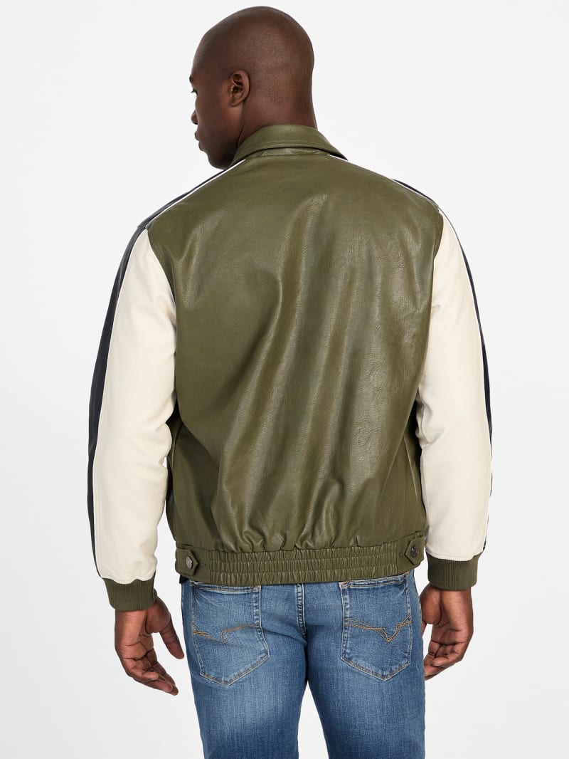 Color-Block Faux-Leather Jacket