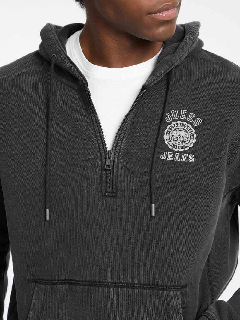 Printed Half-Zip Logo Hoodie