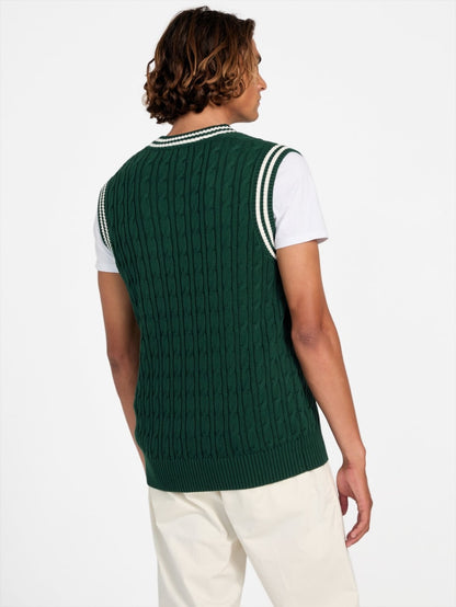 Eco Holden V-Neck Cable-Knit Vest