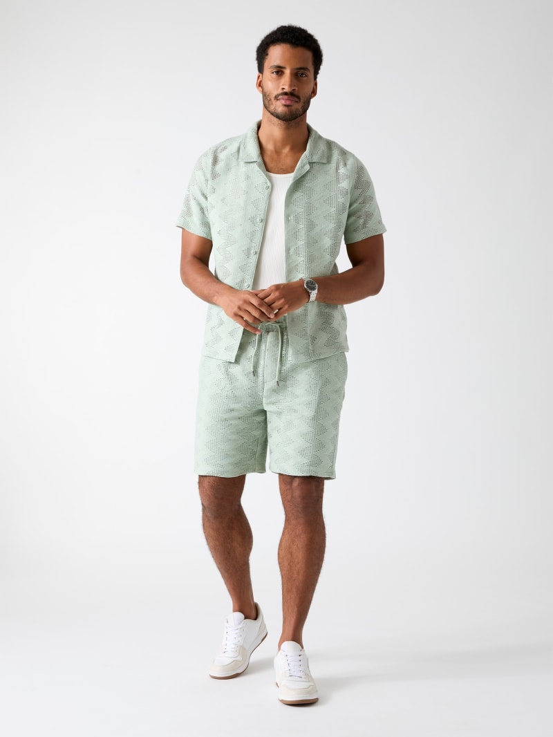 Rib-knit shorts