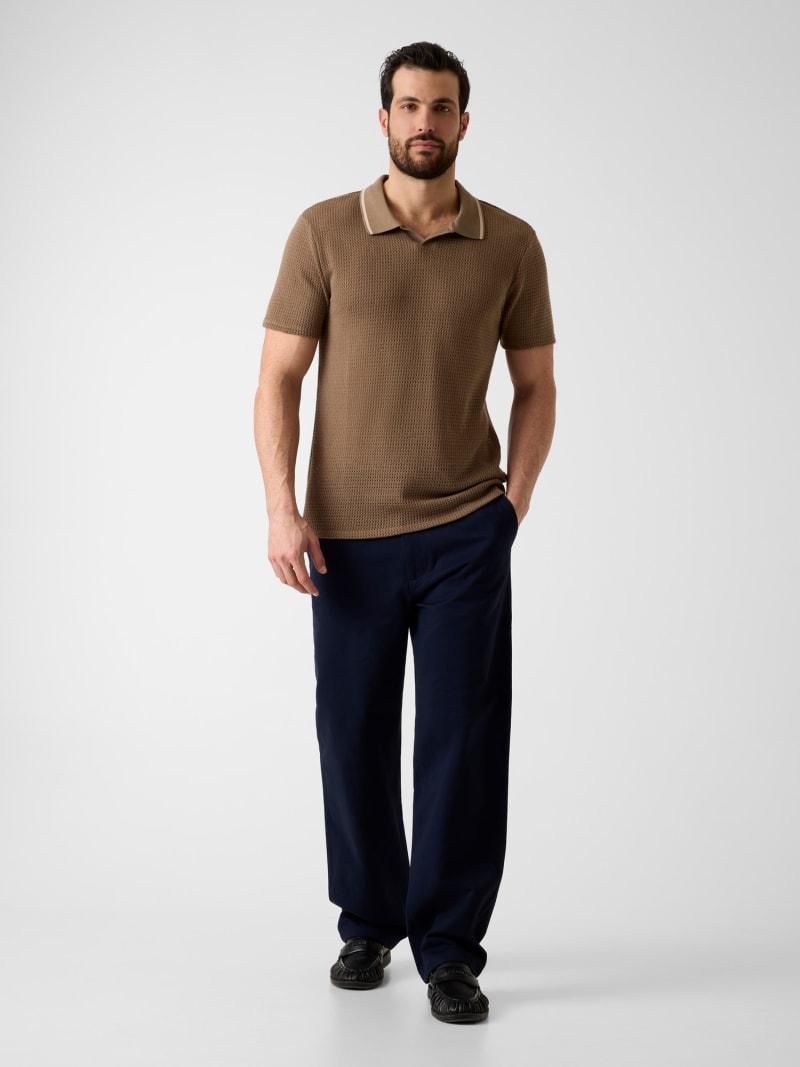 Buttonless polo shirt