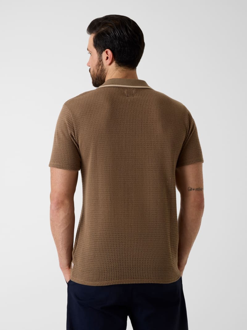 Buttonless polo shirt
